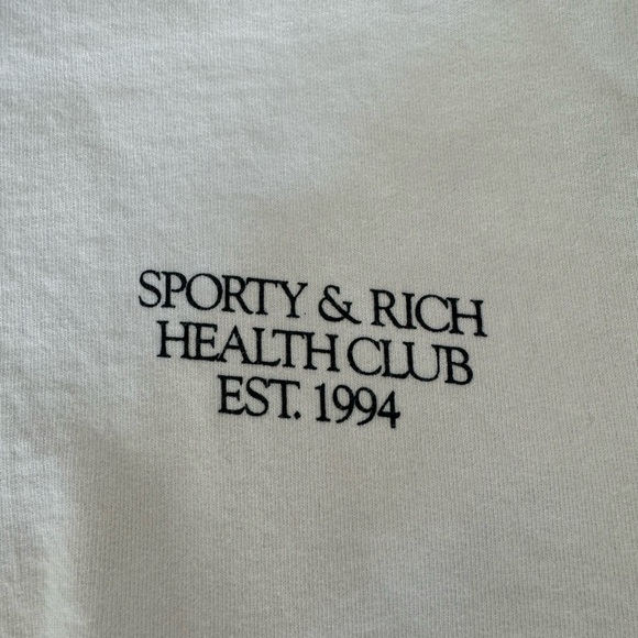 Sporty & Rich Health Club Crewneck Sweatshirt White - Picture 3 of 7